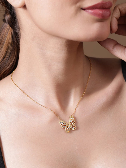 Gold plated Butterfly Necklace for Women